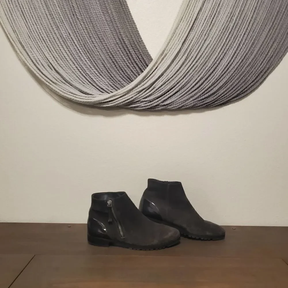 Paul Green Dina Gray Suede Ankle Boots Sz 3.5